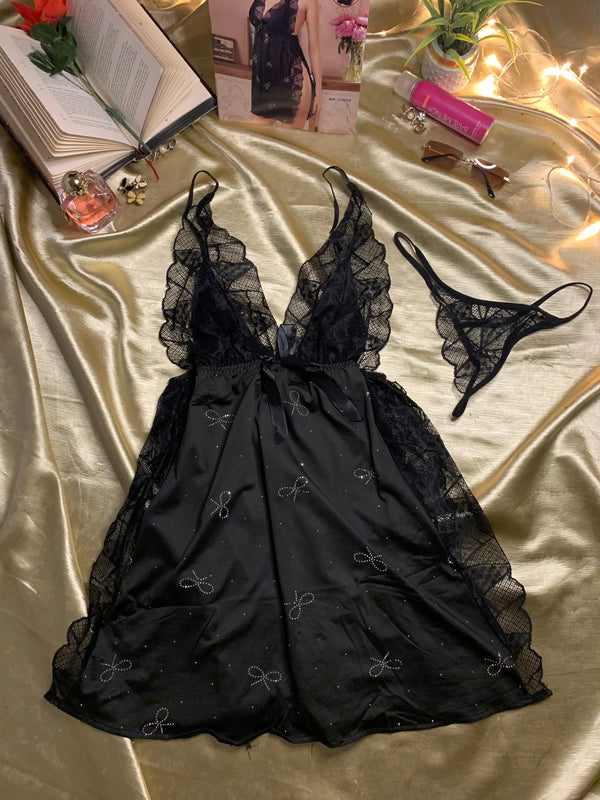 Lingerie Set with sparkly bows and matching set